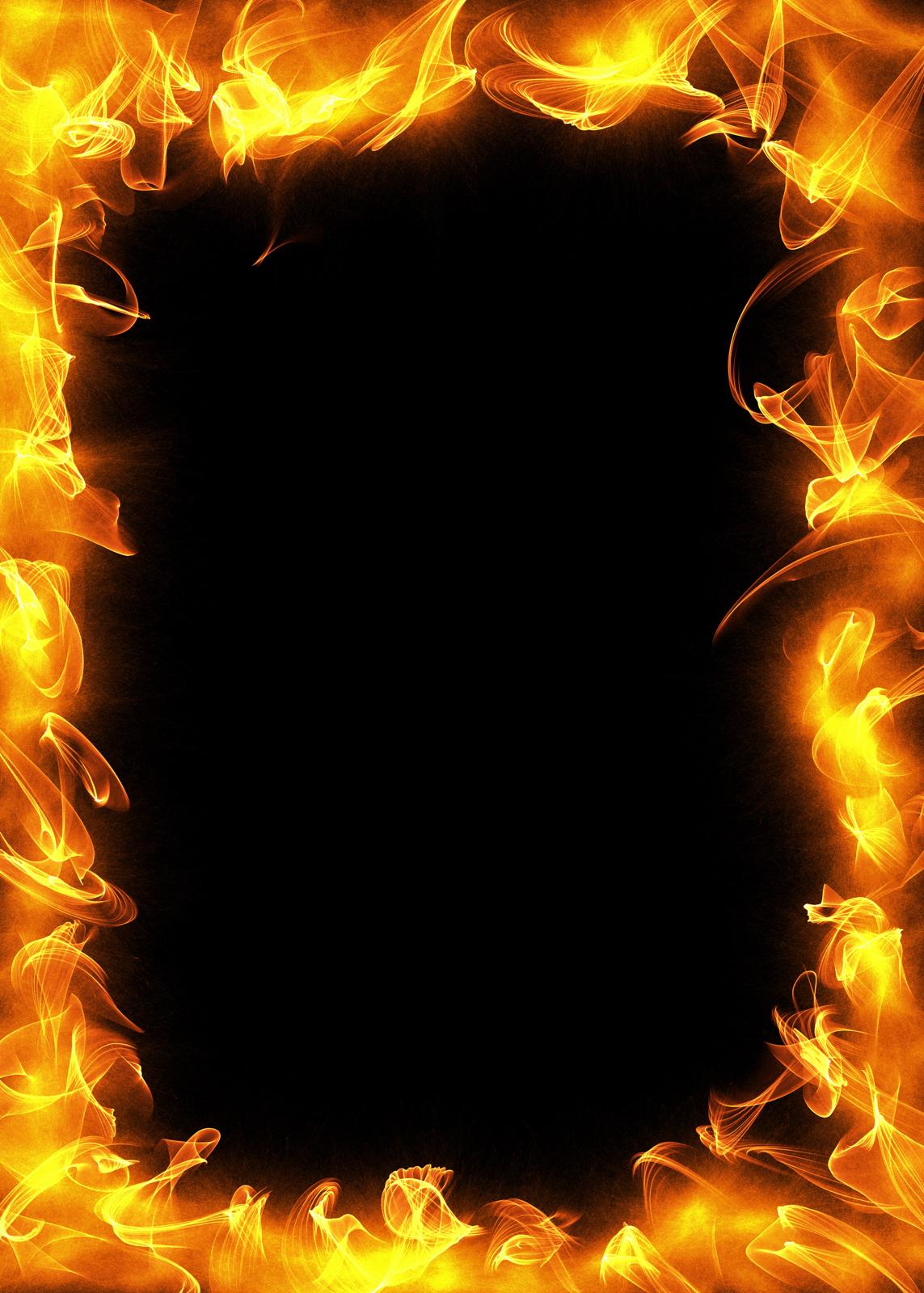 Dark portrait with fire border