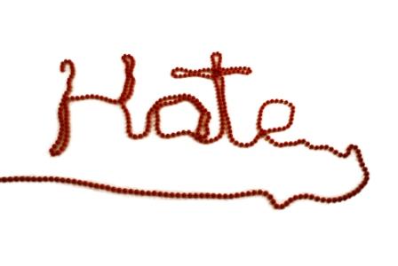 Hate word in beads