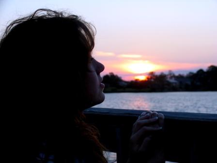 Woman feeling homesick