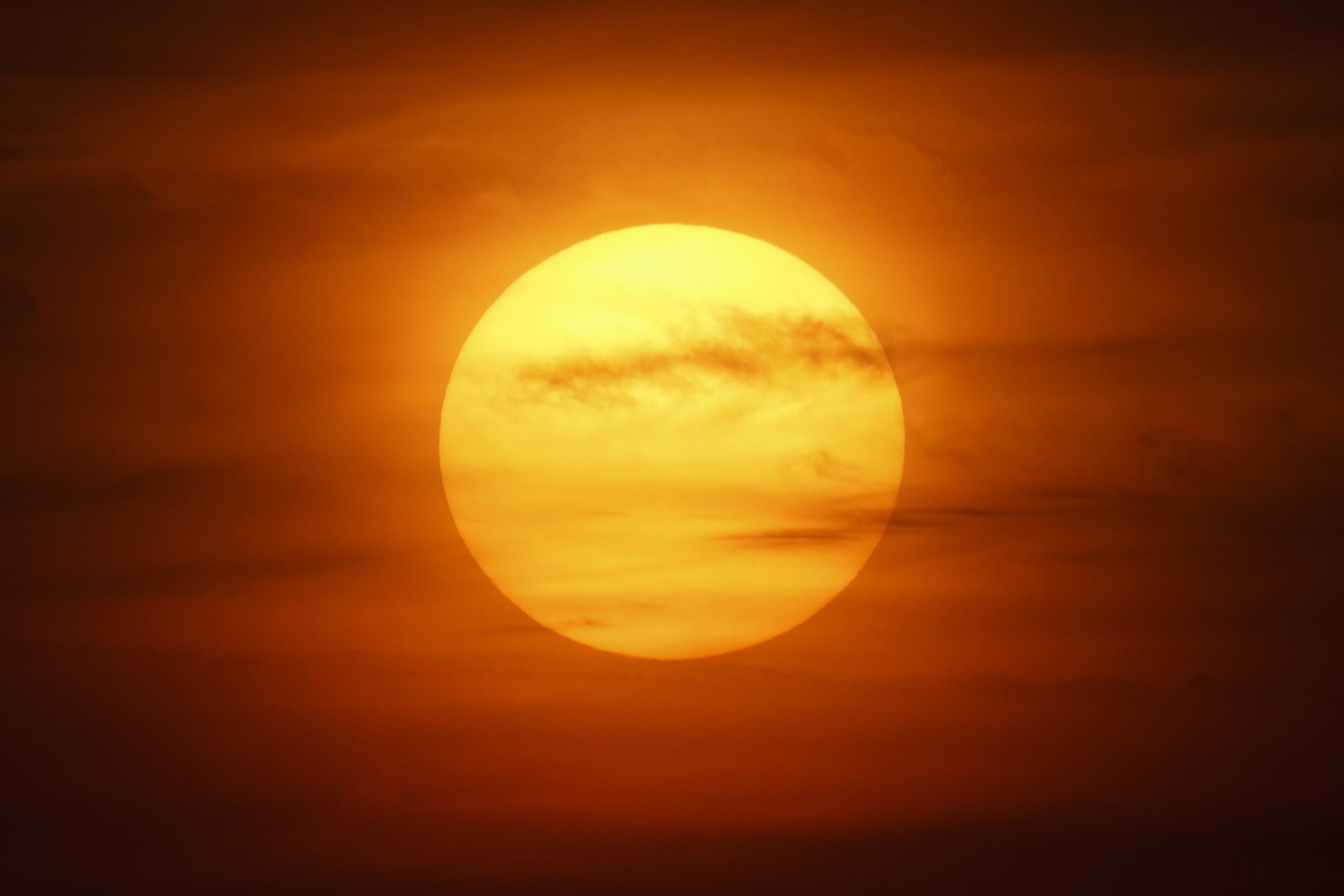 A giant sun quietly dominates the day